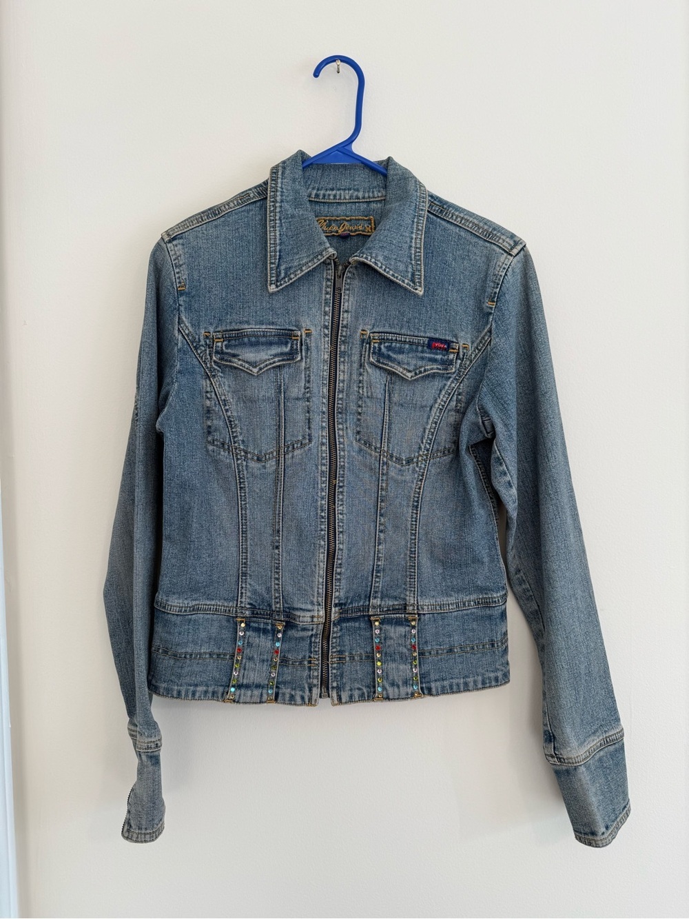 Vintage Yuka Jeans Denim Jean Jacket Bedazzled Sample Women’s Medium